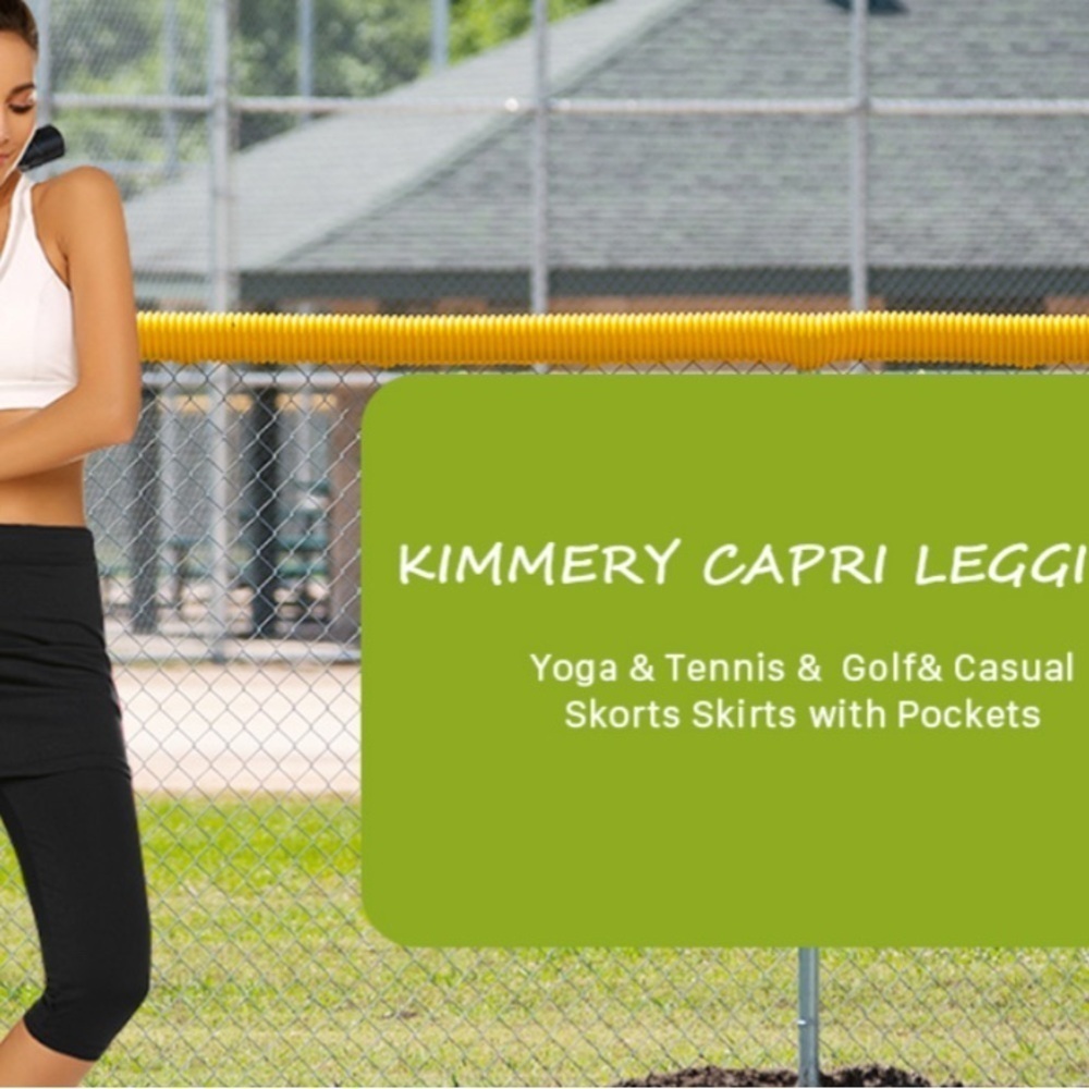 Kimmery Capri Leggings For Tennis or Golf, Deep Pocket on Right Side Sz M - Picture 2 of 7